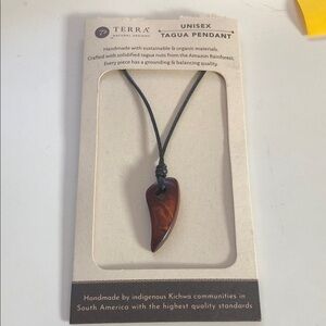 Terra Brown Tagua Nut Pendant Necklace